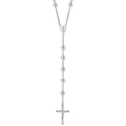 Silver Rosary Bead Necklace