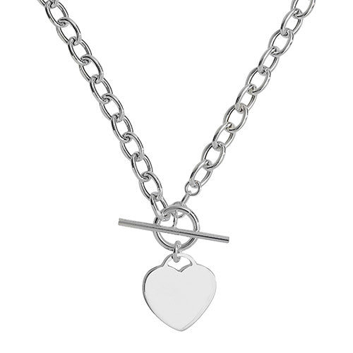 Silver Ladies' T-bar Necklace