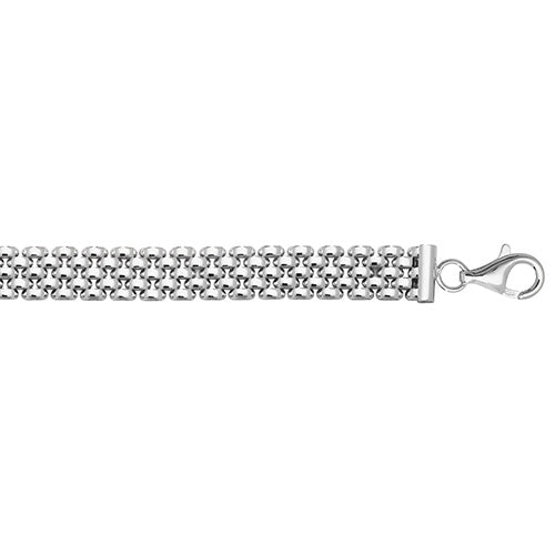 Silver Ladies' Rhodium Plated Watch Link Bracelet