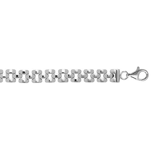 Silver Ladies' Rhodium Plated Watch Link Bracelet