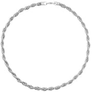 Silver Ladies' Rhodium Plated Plaited Necklace