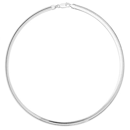Silver Ladies' Flat Omega Necklace