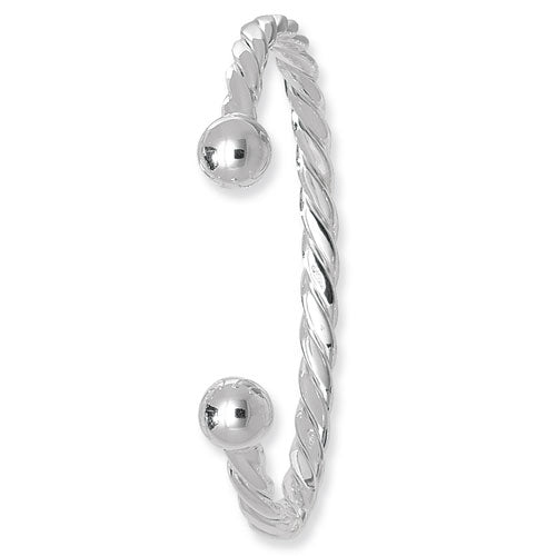 Silver Men's Twisted Torc Bangle
