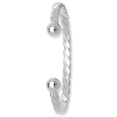 Silver Men's Twisted Torc Bangle