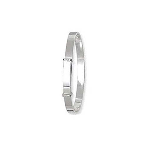 Silver Round Babies' Plain Expandable Bangle