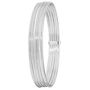 Silver Ladies' Round Multi Layer Cuff Bangle