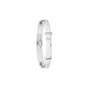 Silver Babies' Round Dia Cut Expandable Bangle