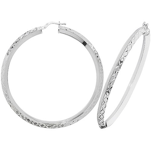 Dia Cut Hoop Earrings