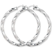 Dia Cut Twisted Hoop Earrings