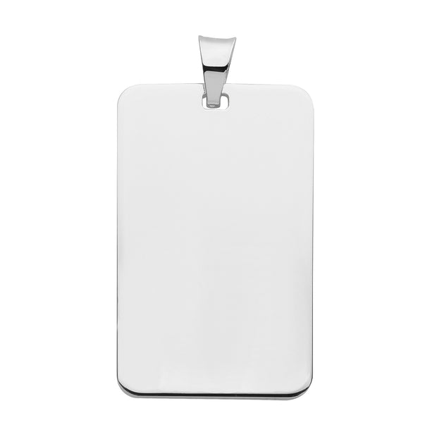 Silver Personalize Tags Rectangular