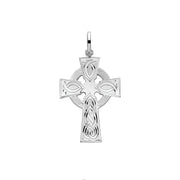 Silver Solid Cross H Engraved