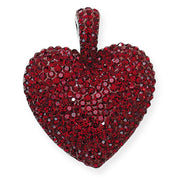 Silver Crystal Red Heart Pendant