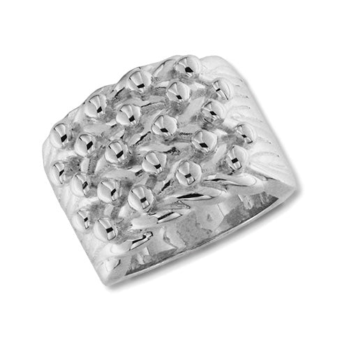 Silver Men's 5 Row Keeper Ring
