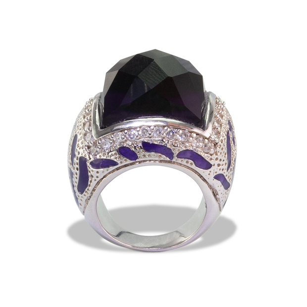 Amethyst (> 7ct) Ring in Sterl.Silver 30ct