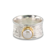 Pearl Ring in GoldPlStSlvr 3.52ct