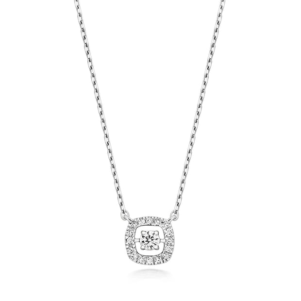 Diamond Necklace in 9K White Gold