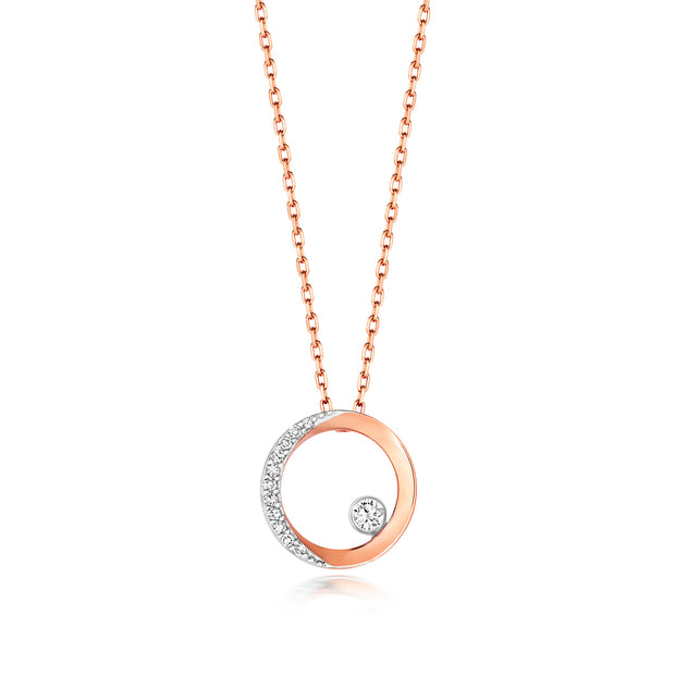 Diamond Necklace in 9K Rose Gold