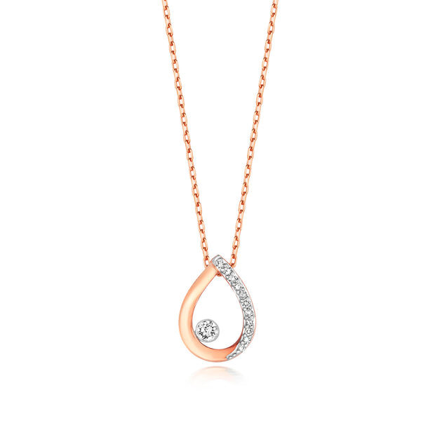 Diamond Necklace in 9K Rose Gold