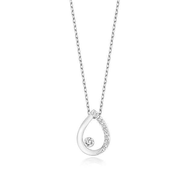 Diamond Necklace in 9K White Gold