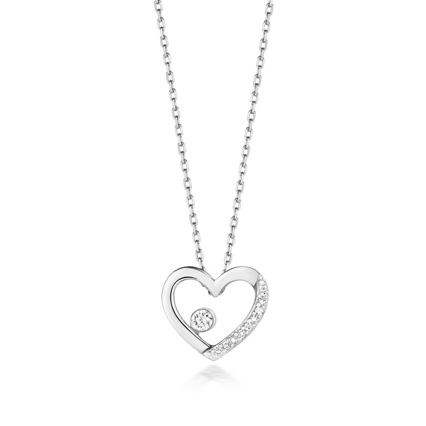 Diamond Necklace in 9K White Gold