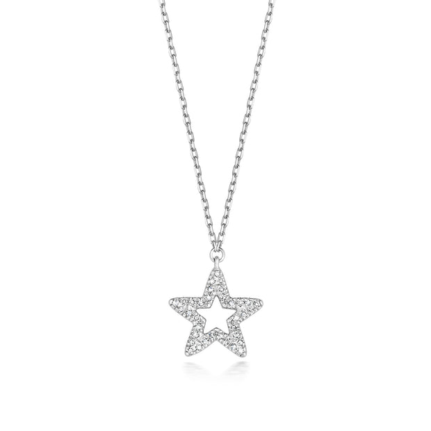 Diamond Necklace in 9K White Gold