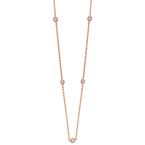 Diamond Necklace in 18K Rose Gold