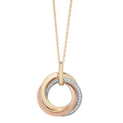9K Tri Color Gold Ladies' 18 Inch Necklace