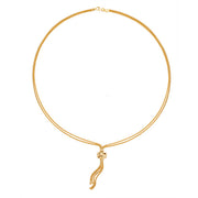 9K Yellow Gold Ladies' 18+2 Inch Tassel+Knot Necklace