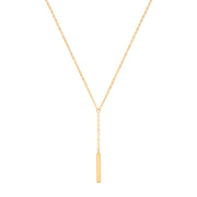 9K Yellow Gold Drop Bar Necklace