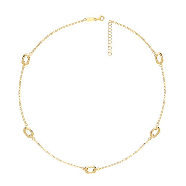 9K Yellow Gold Hexagon Necklace | Charmé