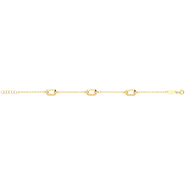 9K Yellow Gold Hexagon Bracelet