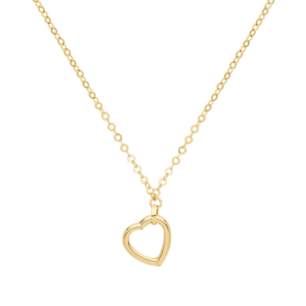 9K Yellow Gold Heart Necklace