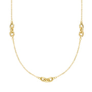 9K Yellow Gold Triple Interlocking Circle Necklace