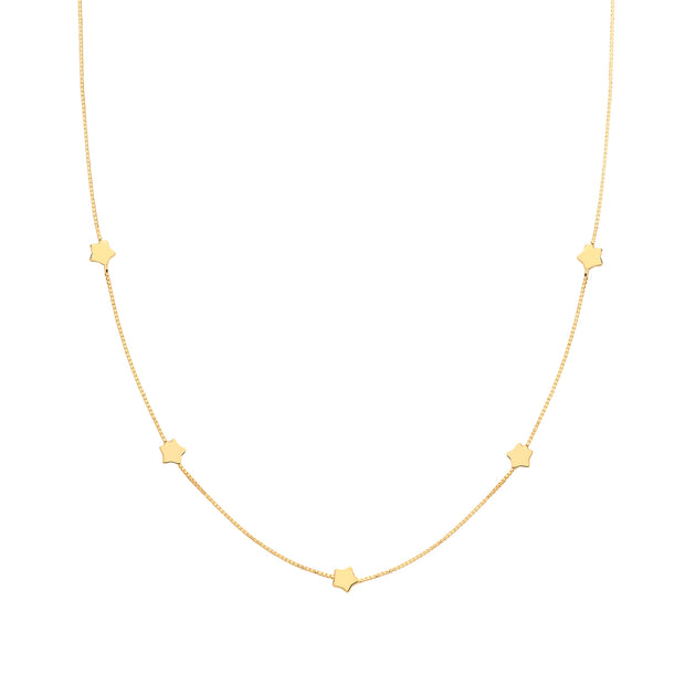 9K Yellow Gold Star Necklace