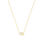 9K Yellow Gold Double Heart Necklace | Charmé