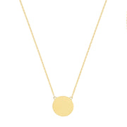 9K Yellow Gold Round Disc Necklace