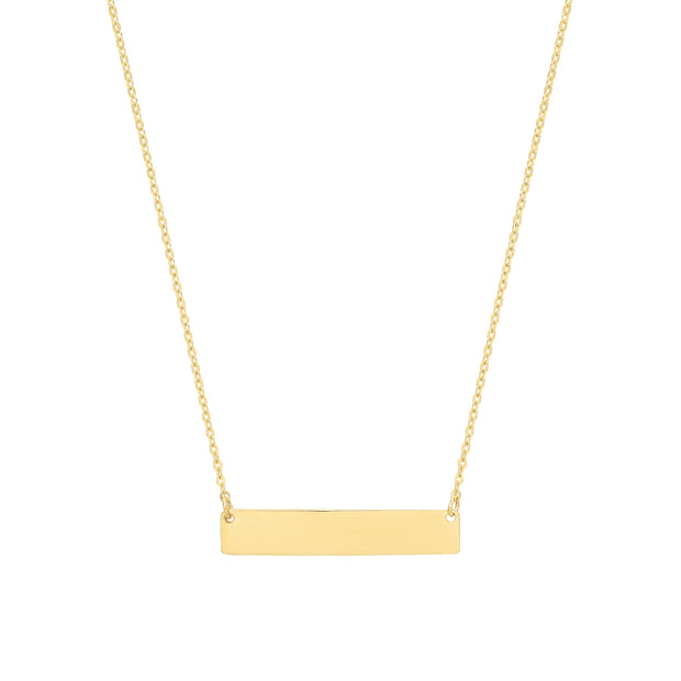 9K Yellow Gold Horizontal Bar Necklace | Charmé