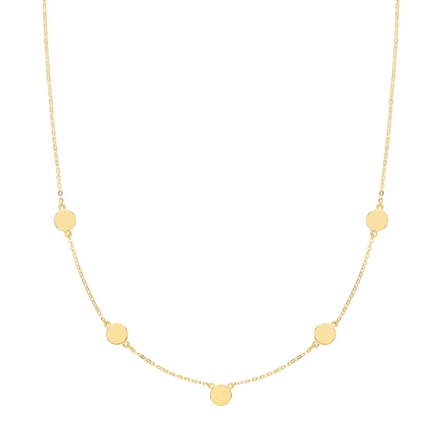 9K Yellow Gold Disc Necklace | Charmé