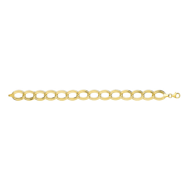 9K Yellow Gold Ladies' 7.5" Double Link Bracelet | Charmé