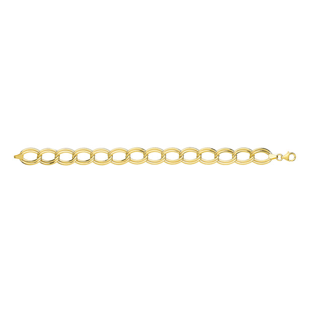 9K Yellow Gold Ladies' 7.5" Double Link Bracelet