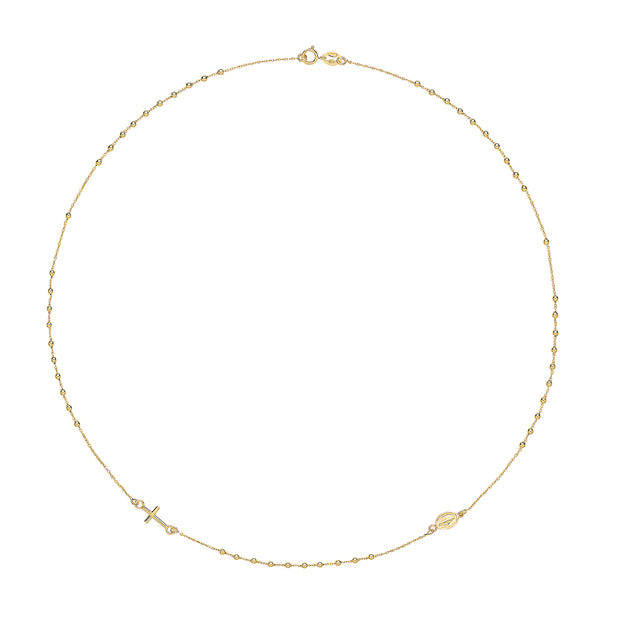 9K Yellow Gold Ladies' 16 Inches Rosary Necklace | Charmé