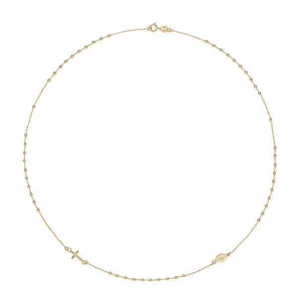 9K Yellow Gold Ladies' 16 Inches Rosary Necklace