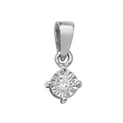 Diamond Pendant in 9K White Gold