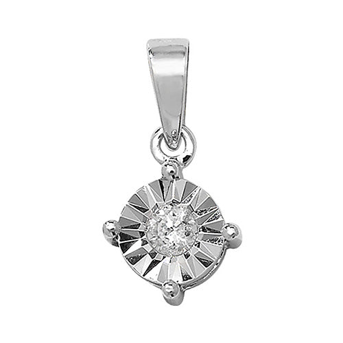 Diamond Pendant in 9K White Gold