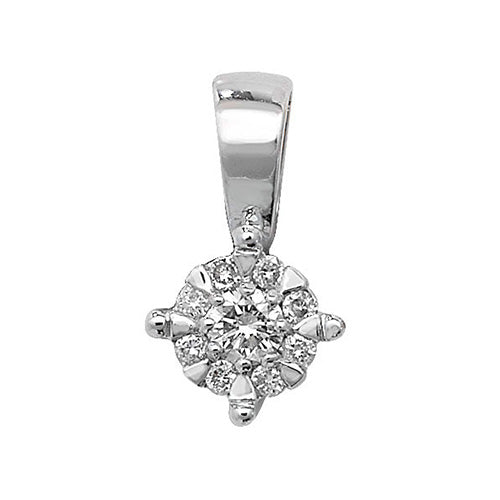 Diamond Pendant in 9K White Gold