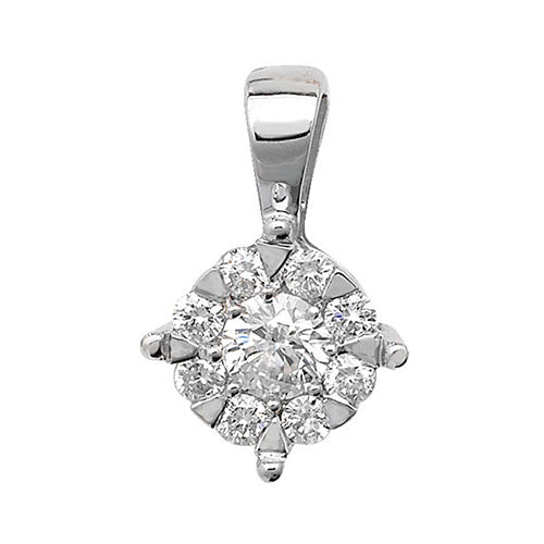 Diamond Pendant in 9K White Gold