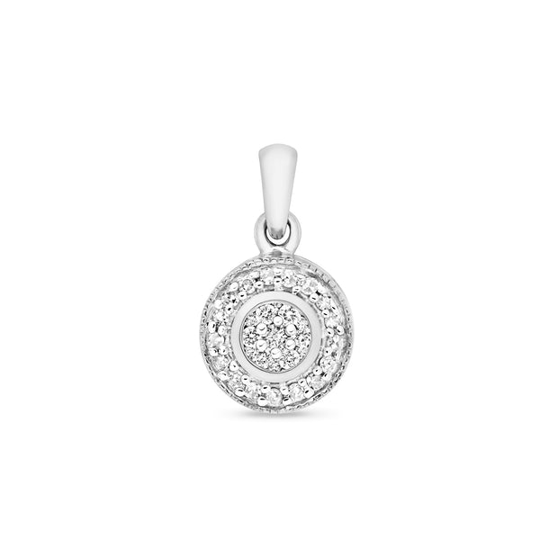 Diamond Pendant in 9K White Gold