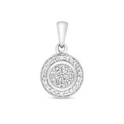 Diamond Pendant in 9K White Gold