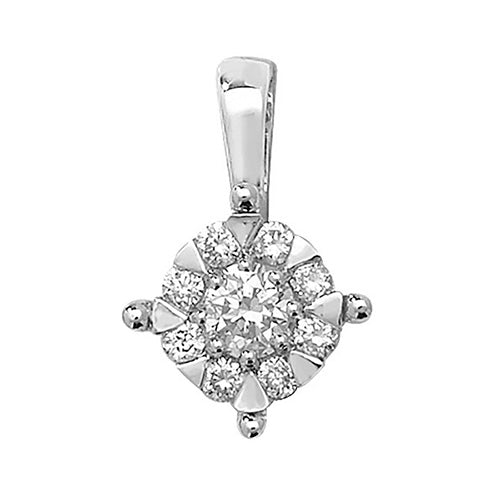 Diamond Pendant in 9K White Gold