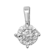 Diamond Pendant in 9K White Gold